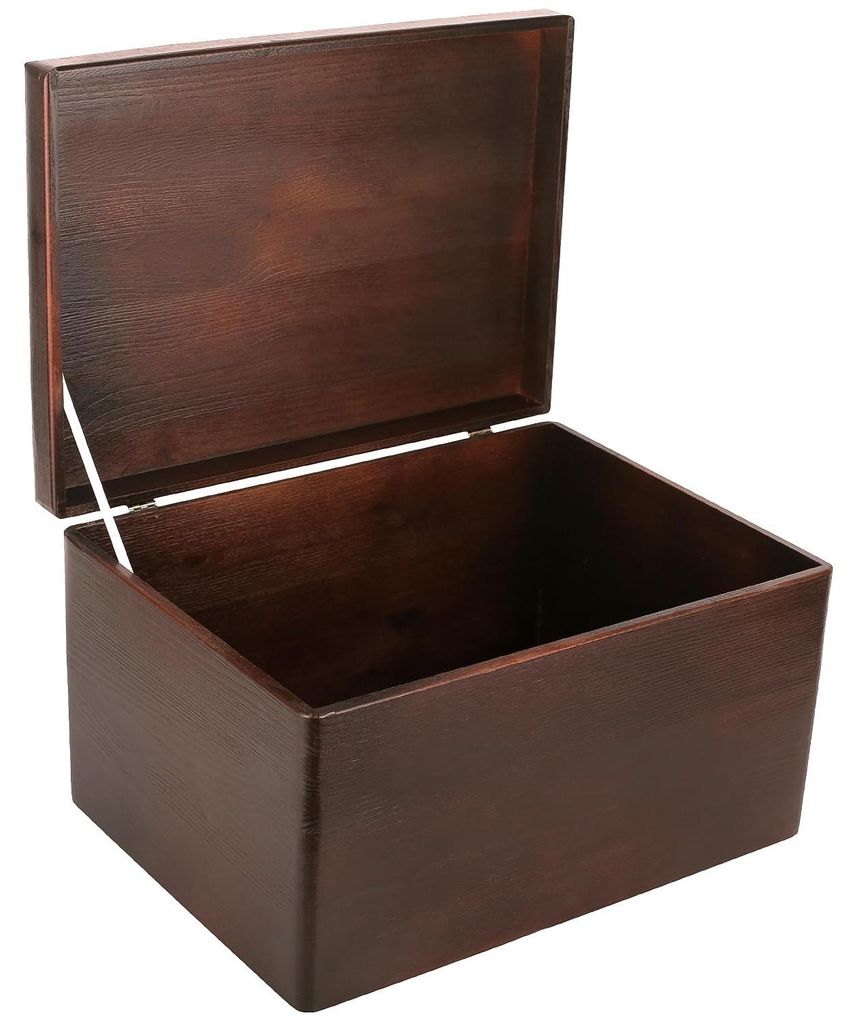 Creative Deco XXL Bruine Houten Doos met Deksel Opbergdoos, Productafbeelding 