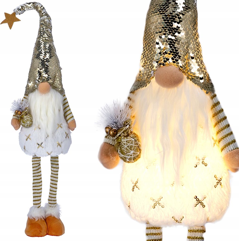 Gnomo di Natale luminoso 78 cm Gnomo di Natale con luce Immagine del prodotto 