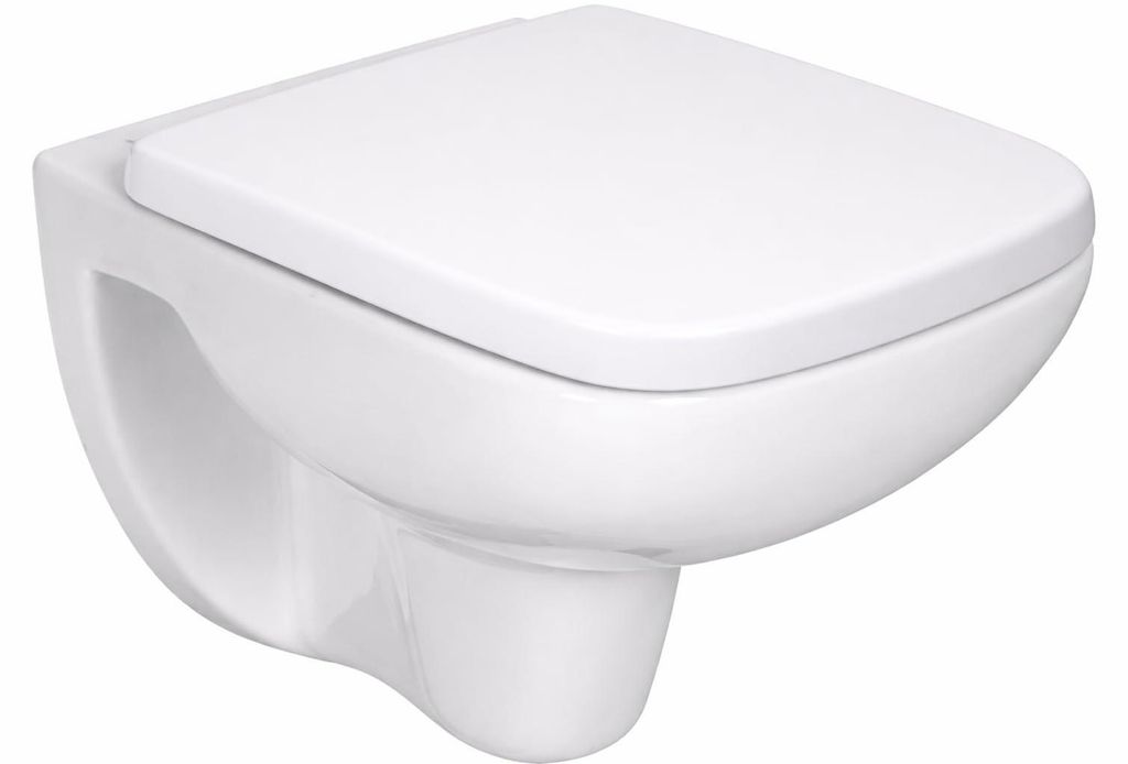 sanicomfort Hänge Wand-WC OPIA, eckig, spülrandlos, Abgang Produktbild 