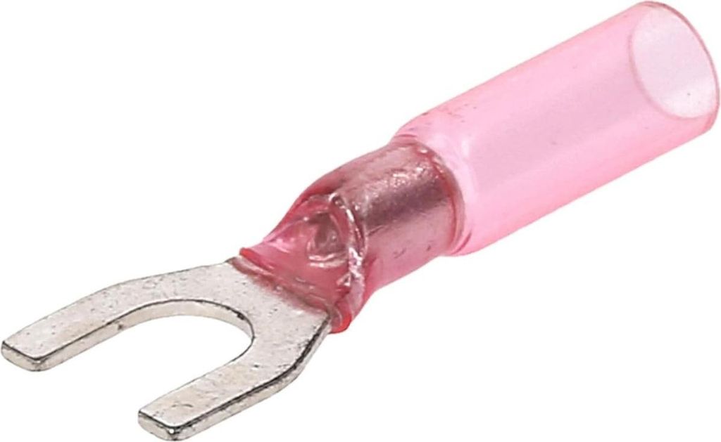 10 Stück Kalitec Warmschrumpf-Gabelkabelschuh 0,5-1,5mm² rot M5 | Gabelkabelschuh I Schrumpfschlauch Gabelkabelschuh I für feuchtigkeitsdichte K...