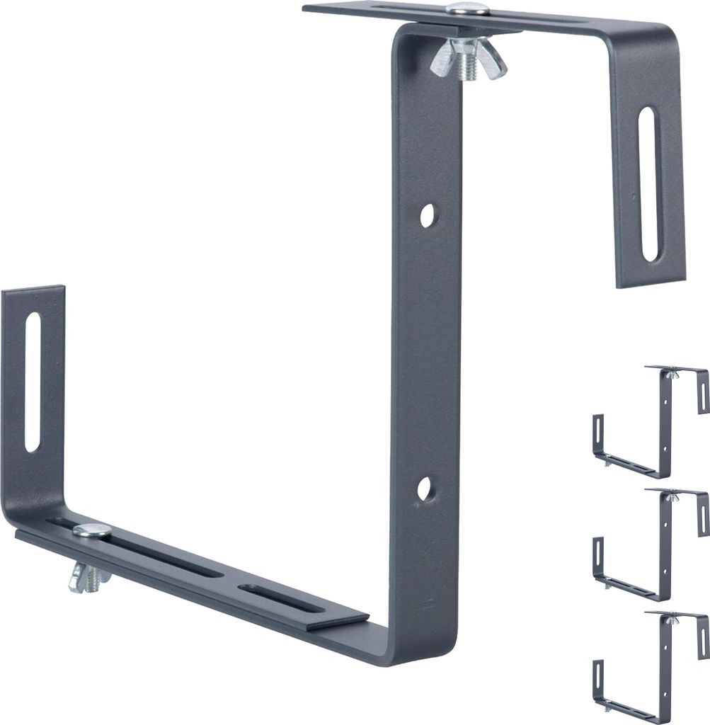 relaxdays Verstellbarer Blumenkastenhalter 4er Set