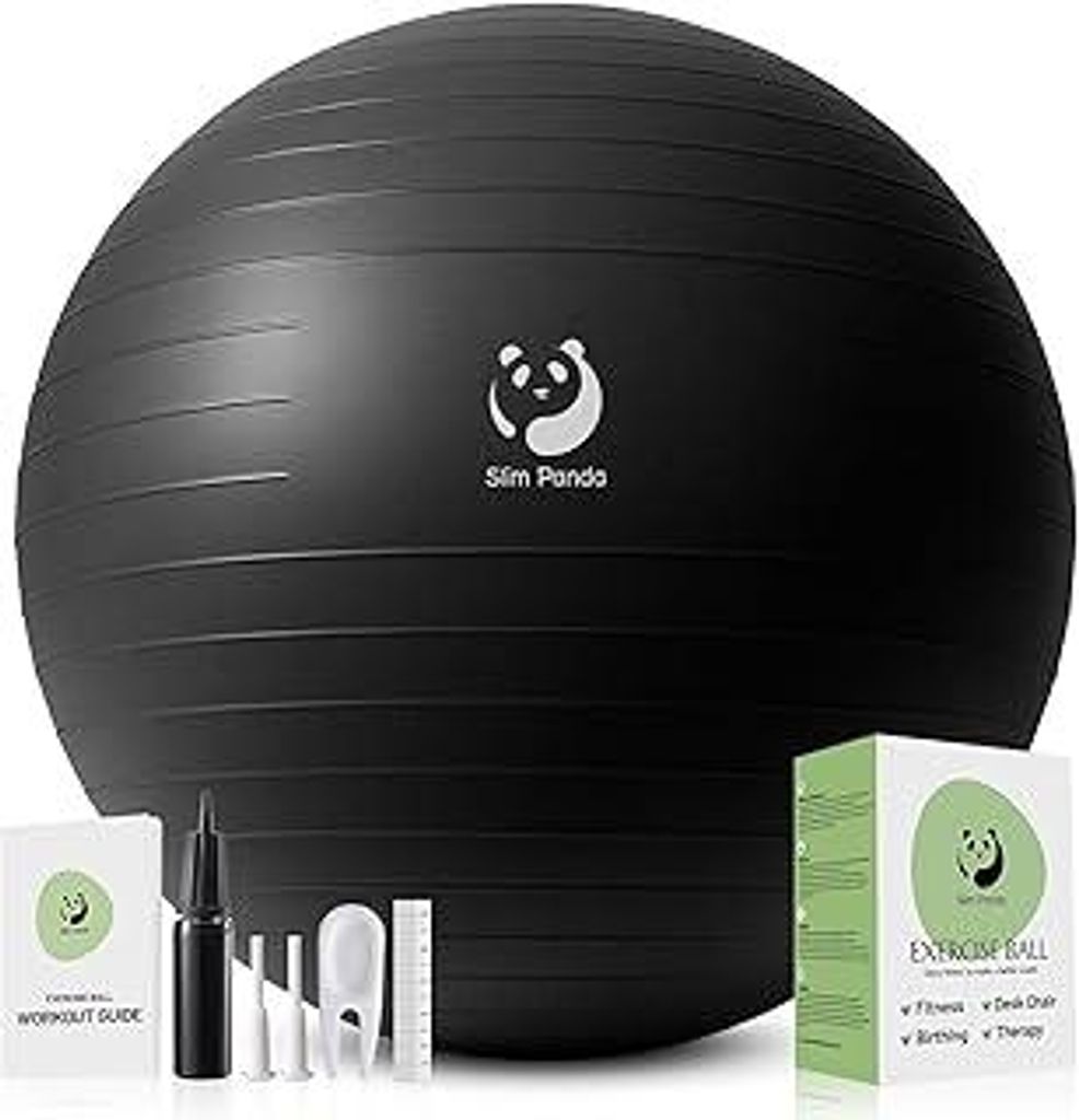 Slim Panda Explosionsgeschützt Gymnastikball, 55-85CM Verdicken Pezziball Sitzball mit Pumpe, Trainingsball Fitnessball für Schwangerschaft, Fitn...