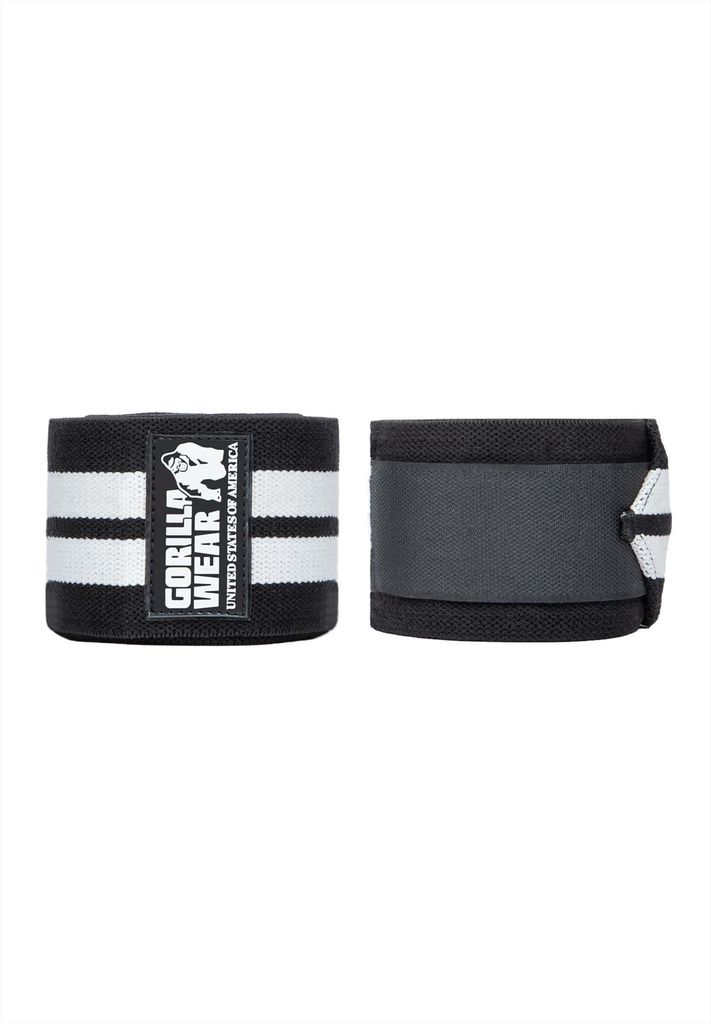 Gorilla Wear Knee Wraps black/white 2m / 79Inch
