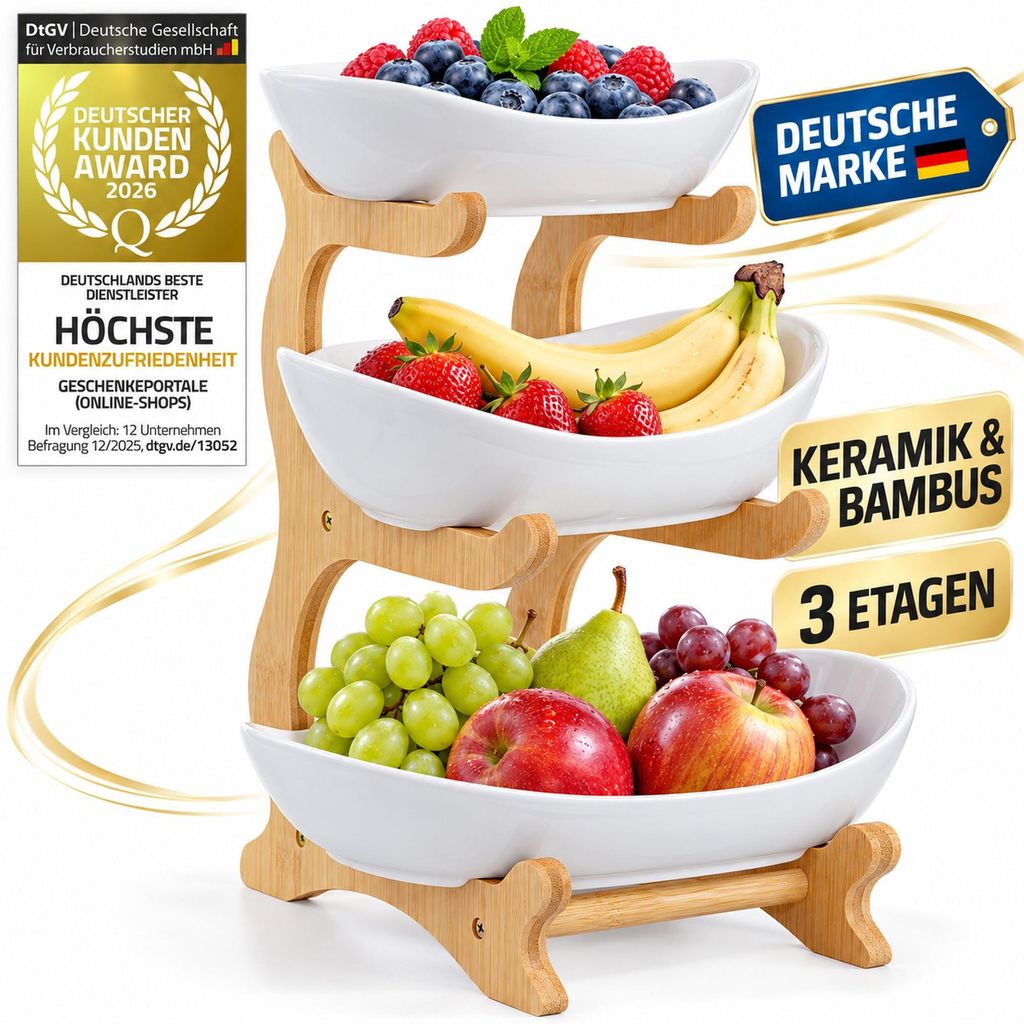 Dimono Obst & Dessert Etagere Türkis mit 3 Produktbild 