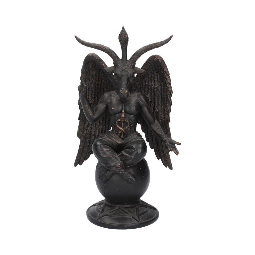 Teufel Dämon Figur Gothic Tempelritter Schwarze Baphomet Figur