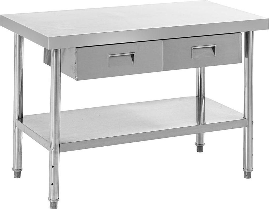 Better Home Edelstahltisch mit 2 Schubladen, ca. 120 x 60 x Produktbild 