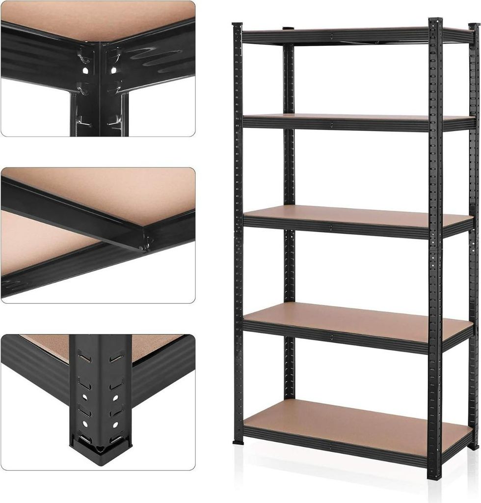 Hoppa! | Werkstattschrank | 180 x 90 x 40 cm | Metall / Holz | Schwarz