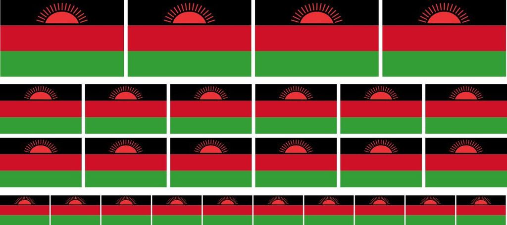Mini Aufkleber Set - Pack glatt - 4x 51x31mm+ 12x 33x20mm + 10x 20x12mm- selbstklebender Sticker - Malawi - Flagge / Banner / Standarte fürs Auto,...