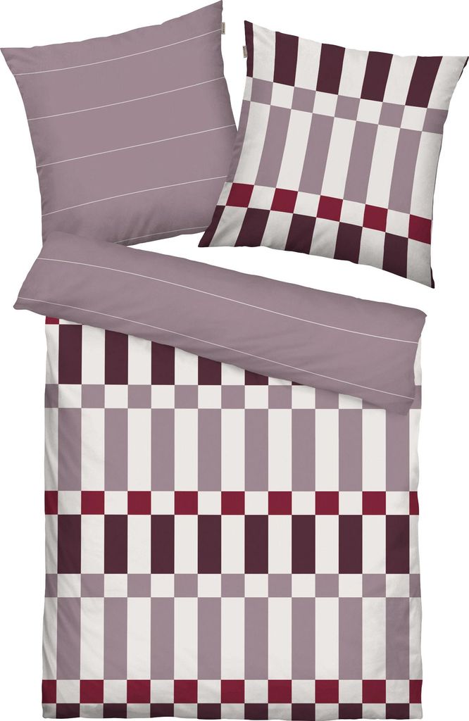 Tom Tailor Wendebettwäsche mauve 1x 155x220 cm + 1x 80x80 cm