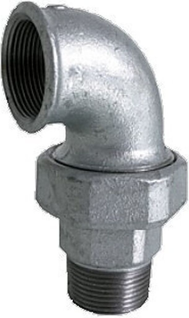 Winkelverschraubung 3/4 Zoll IG/AG flach dichtend verzinkt