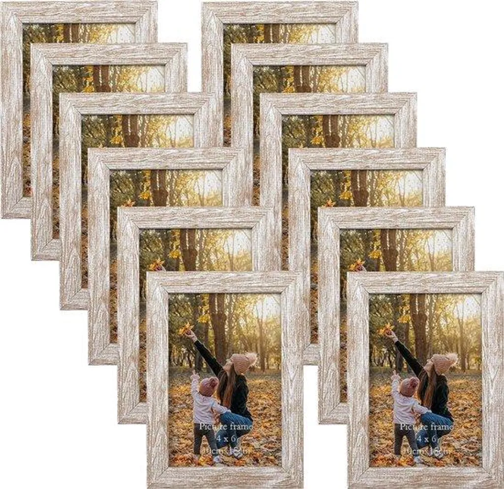 Cadre photo 10x15 cm pour table et mur, bois rustique pour souvenirs