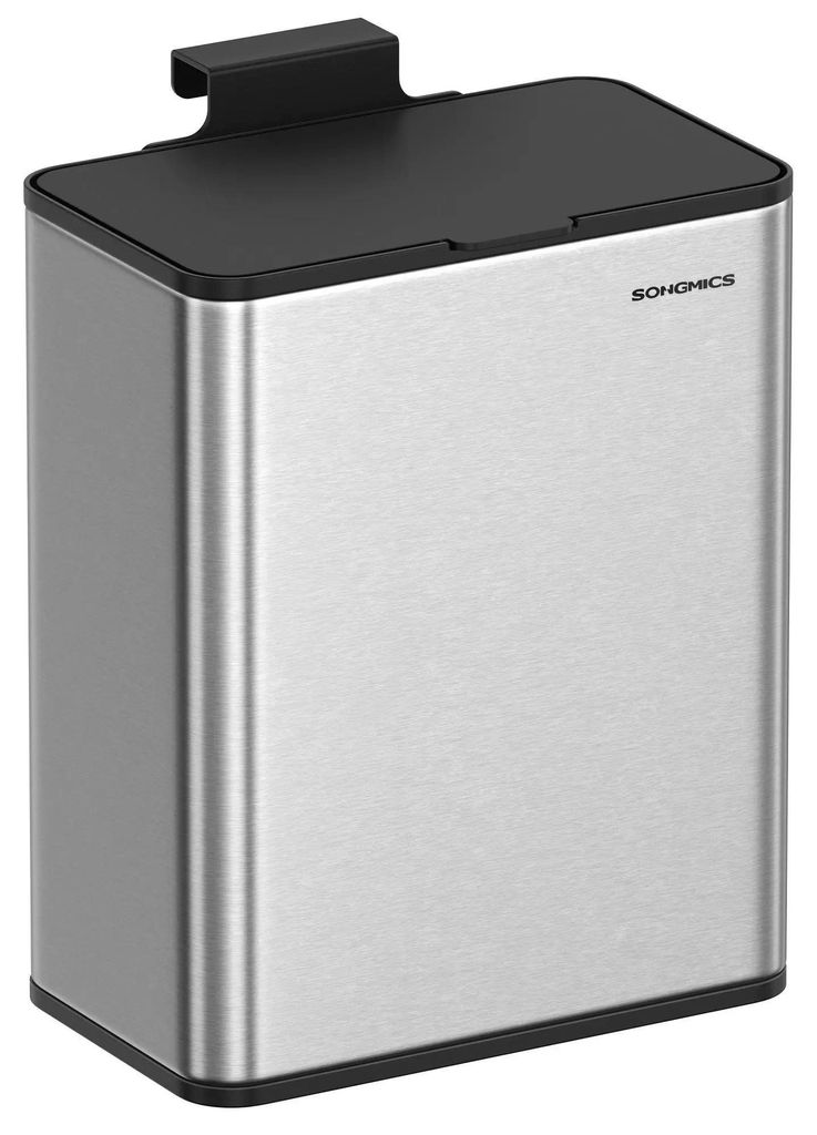 Mülleimer für Küche - Komposteimer 8 L - Außenbehälter aus Stahl - Inneneimer aus PP - Für Bioabfall - Metallic-Silber