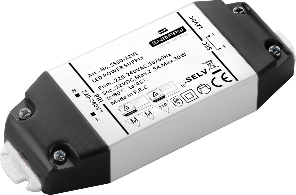 BLULAXA LED Netzteil, 30 W für 12 V- LED-Lampen u. Stripes