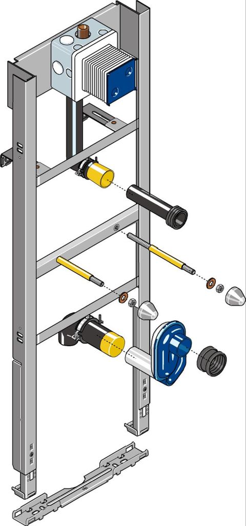 Huter Montageelement Urinal für Renova Trigonal, Geberit Rohbauset