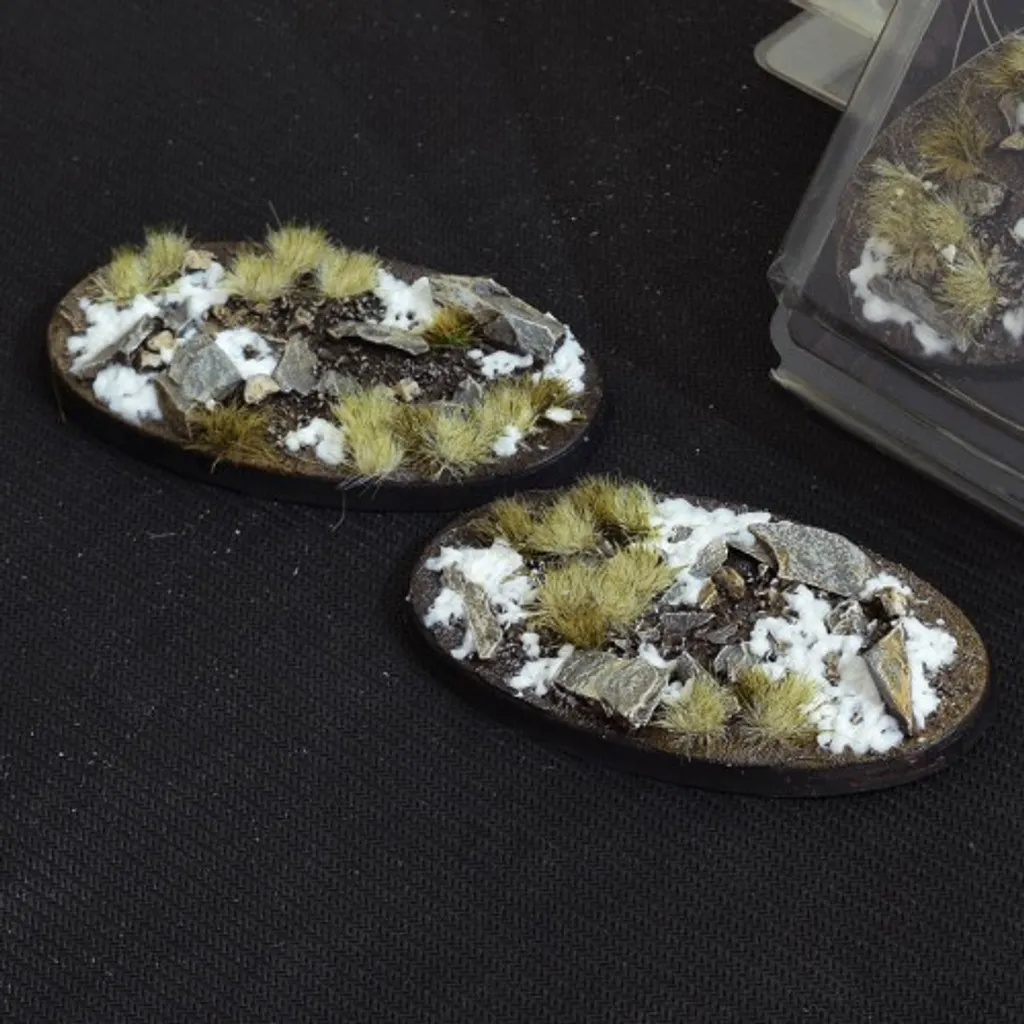 Socles Miniatures Gamers Grass Winter Bases Ovales 90mm Wargames