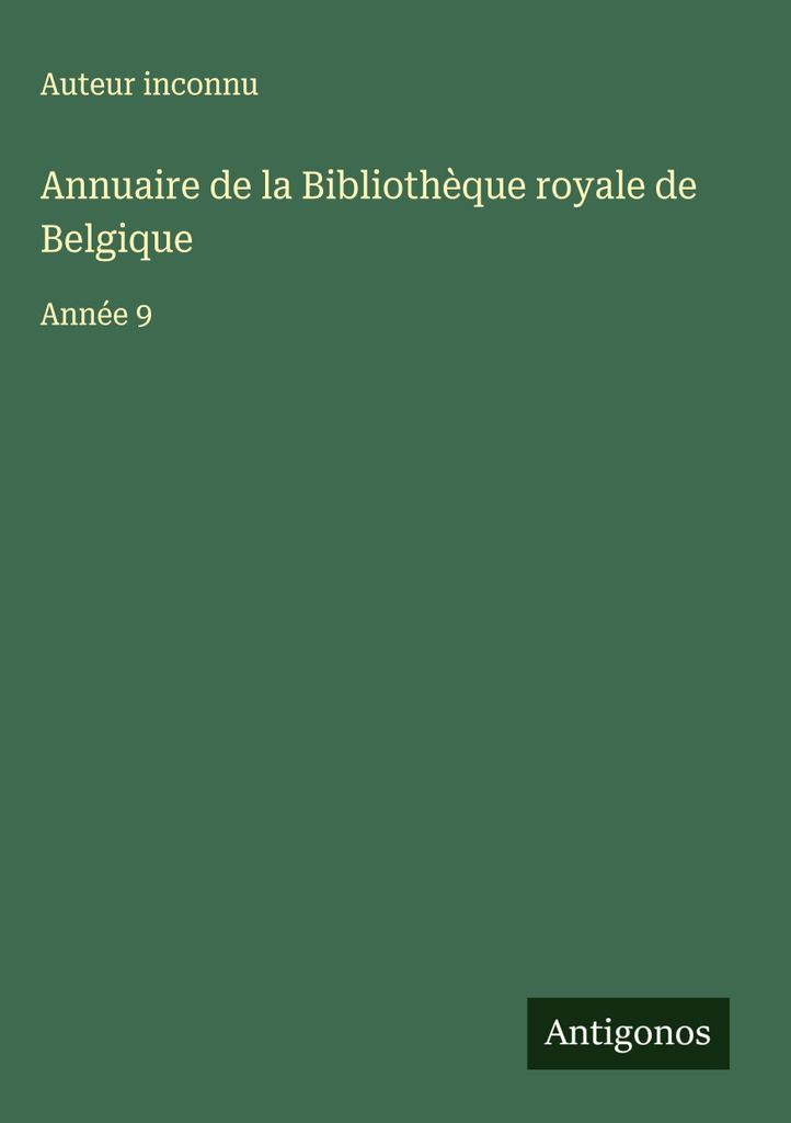 Jahrbuch der Königlichen Bibliothek von Belgien