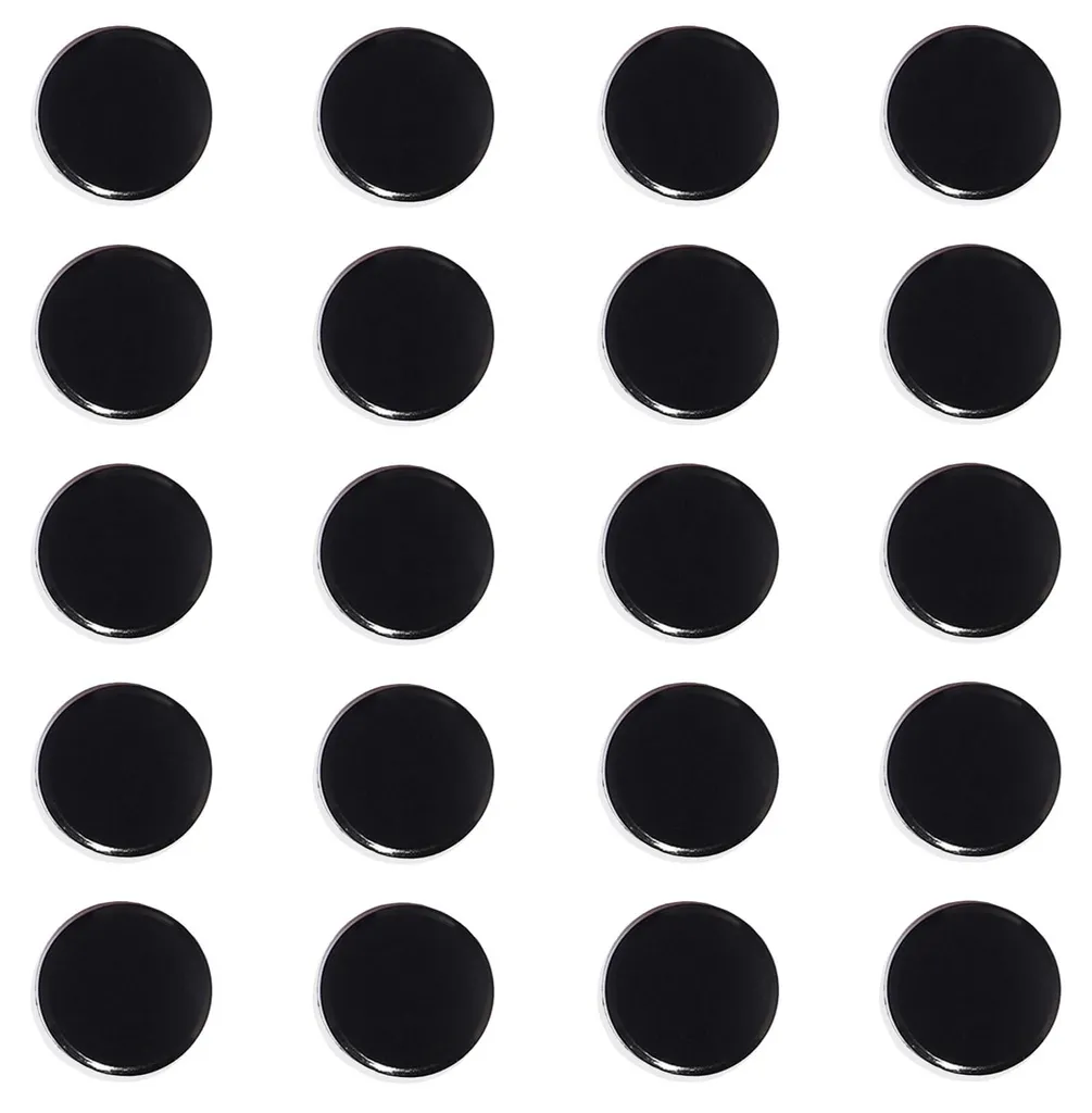 20 Aimants Puissants Anti-glisse pour Frigo - Aimants Noirs Haute Fixation