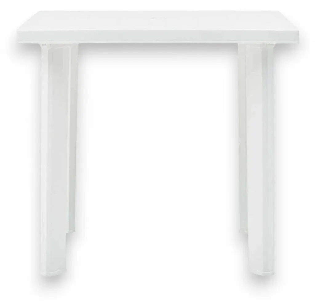 Table de jardin rectangulaire blanche modulable pour terrasse et balcon