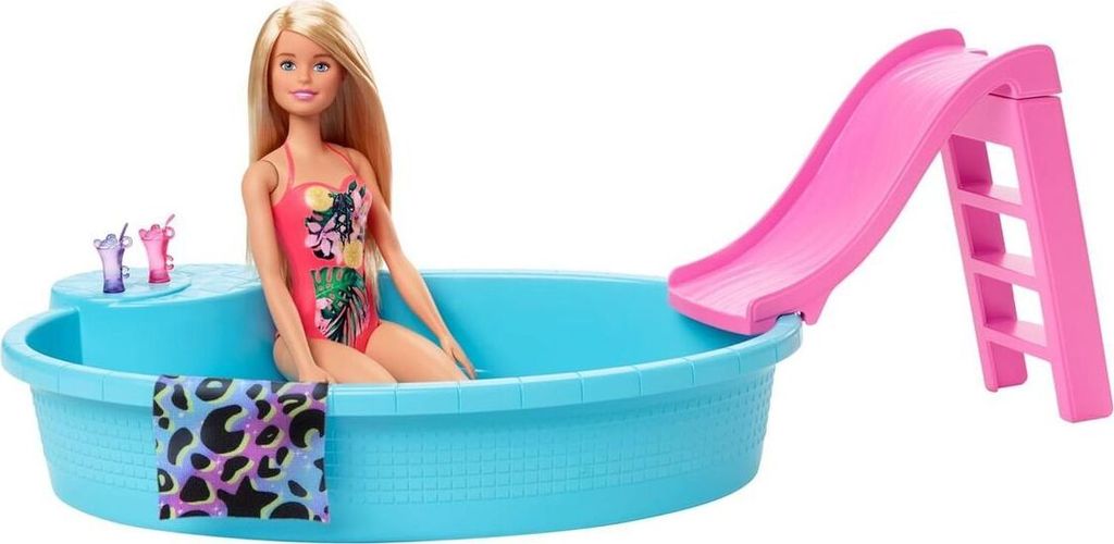 Barbie Pool Set avec poupée (blonde), poupée à habiller, Image du produit 