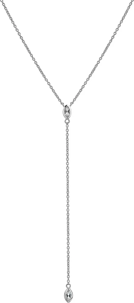 Collier femme en argent rhodié avec diamant véritable Tender Waterfall