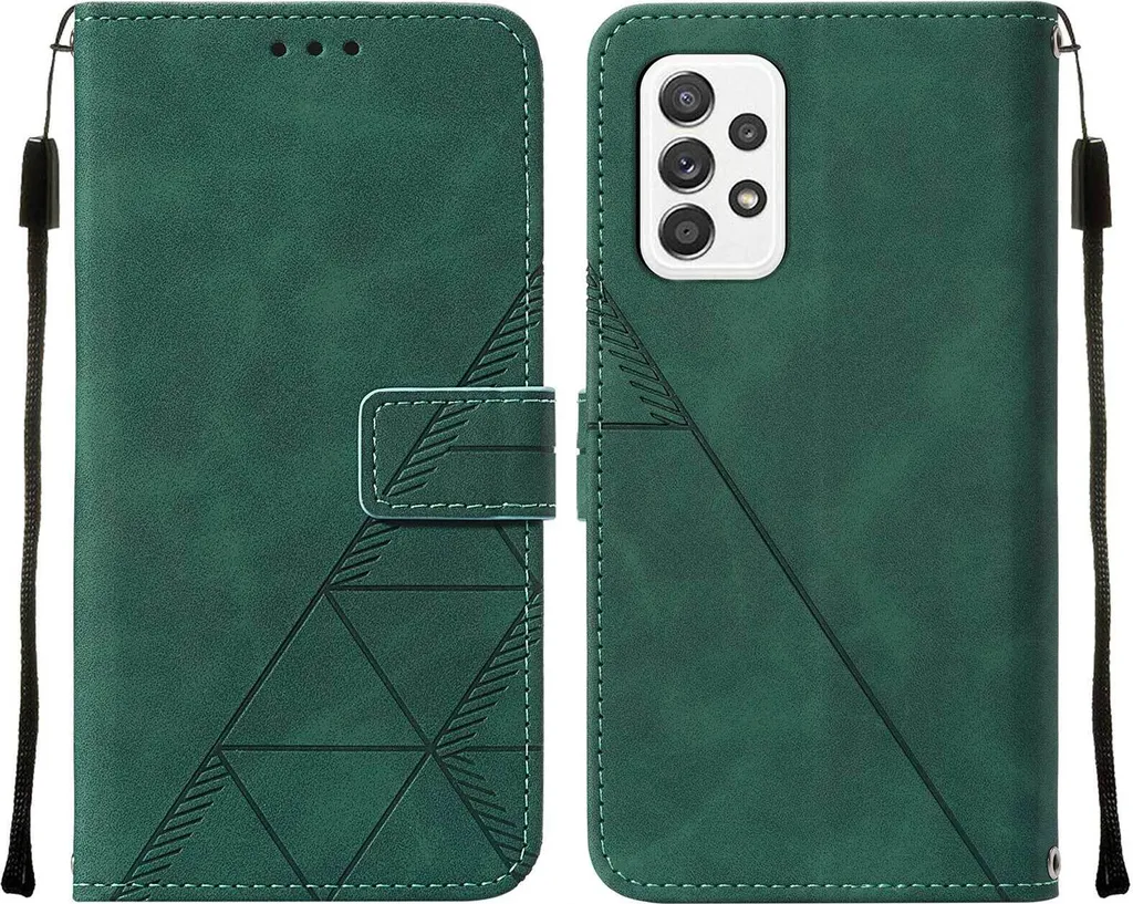 Cover Samsung A72 Portafoglio Verde Goffrato con Supporto