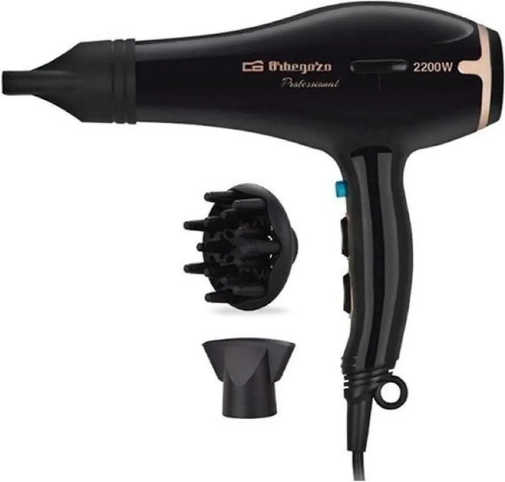 Sèche-cheveux professionnel Orbegozo 17255 noir pour un brushing parfait 2206