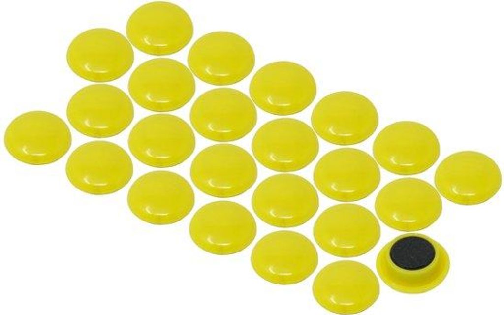 Kleine gelbe Magneten für Planbrett, Kühlschrank und Whiteboard, 24er Pack