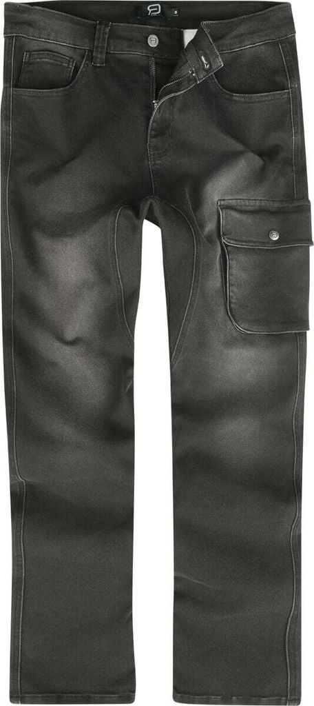 RED by EMP Herren schwarz/graue Baggy-Jeans mit leichter Waschung M
