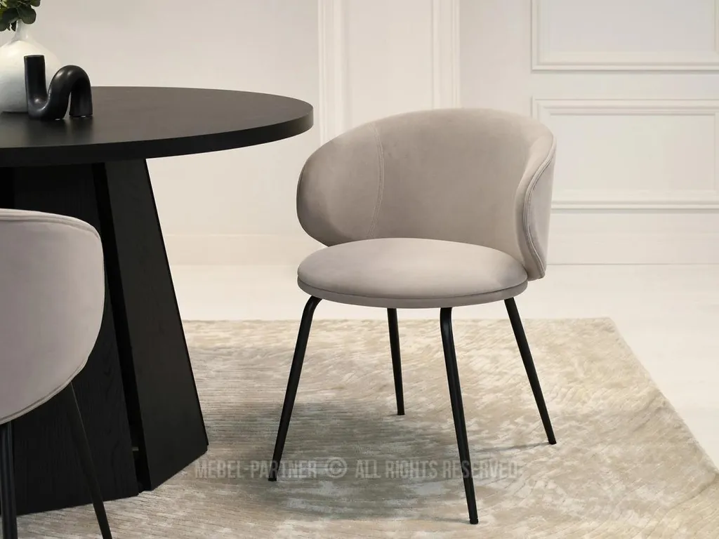 Sedia da Pranzo FLORIA Grigio-Beige e Nero | Comfort Moderno Premium