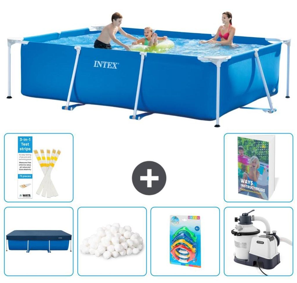 Rechteckiger Frame Pool - 300x200x75 cm - 7-teilig S8