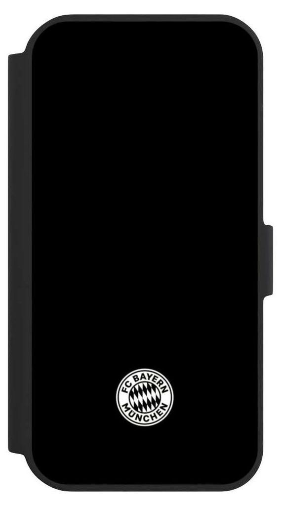 NIVOCASE Klapphülle für Apple iPhone 15 Handyhülle aus Kunst Leder NIVOflip schwarz FC Bayern München FCB Offizielles Lizenzprodukt