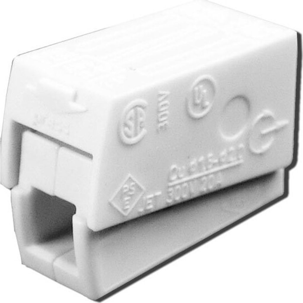 Wago Leuchtenklemme 2-Leiter, 0,5-2,5mm², weiß, Packung mit 100 Stk.