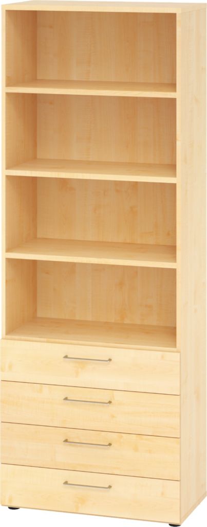 bümö smart Schubladen Regal - 4 Schübe - Nachbildung Ahorn