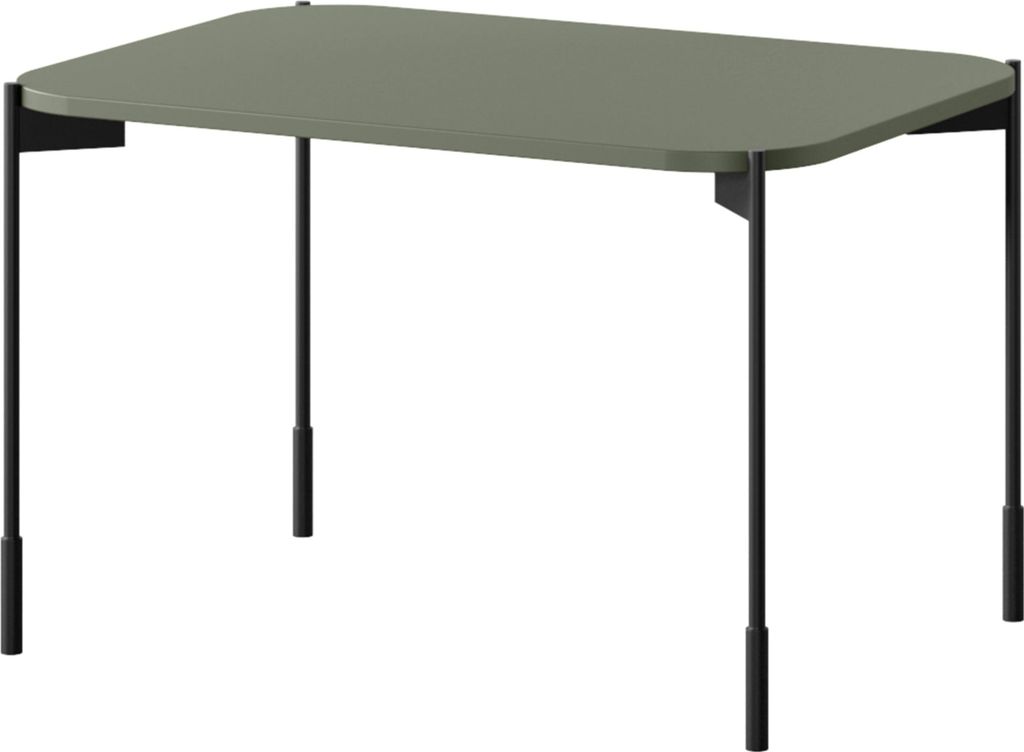 Sonatia rechteckiger Couchtisch 70x50x45 cm - MDF mit Metallbeinen | Farbe: Oliv | Größe: 70x50x45