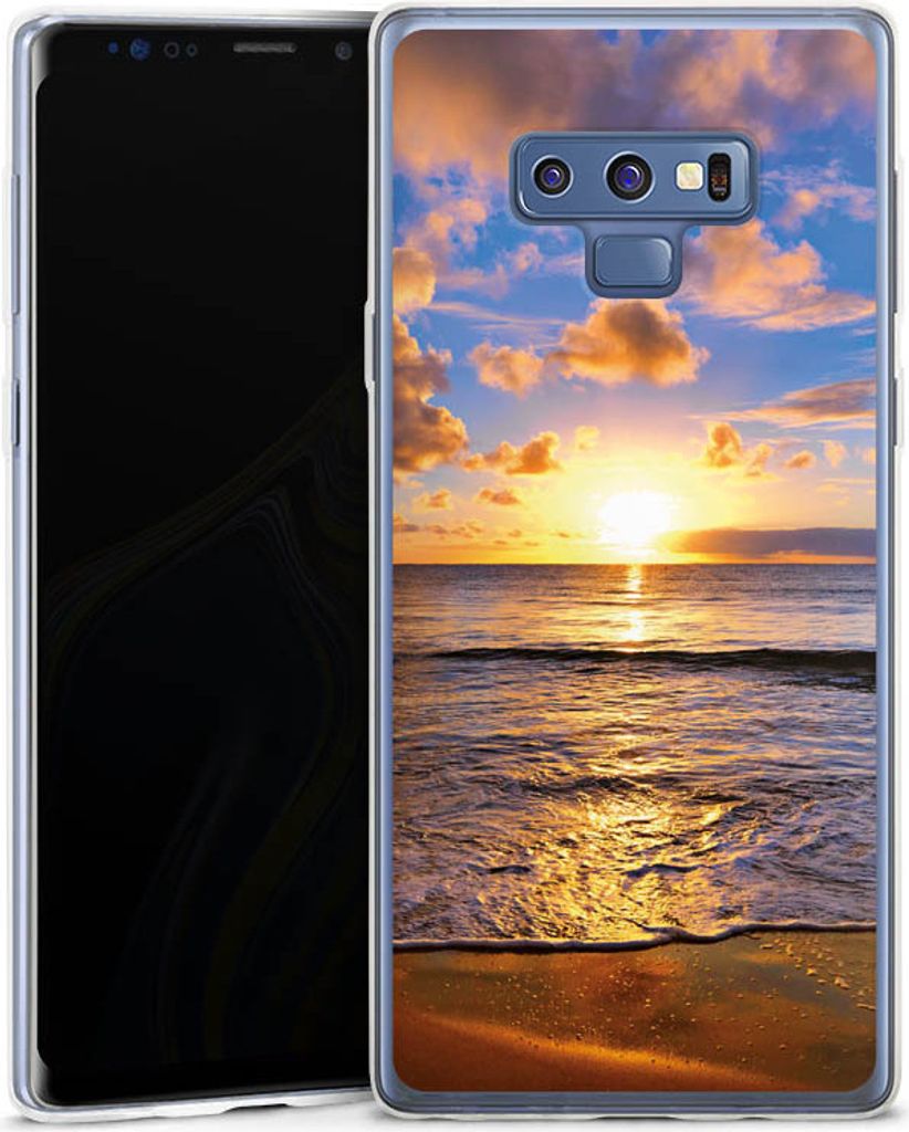 DeinDesign Slim Hülle für Samsung Galaxy Note 9 Silikon Case Ultra Dünn Handyhülle Meer Sonnenuntergang Strand