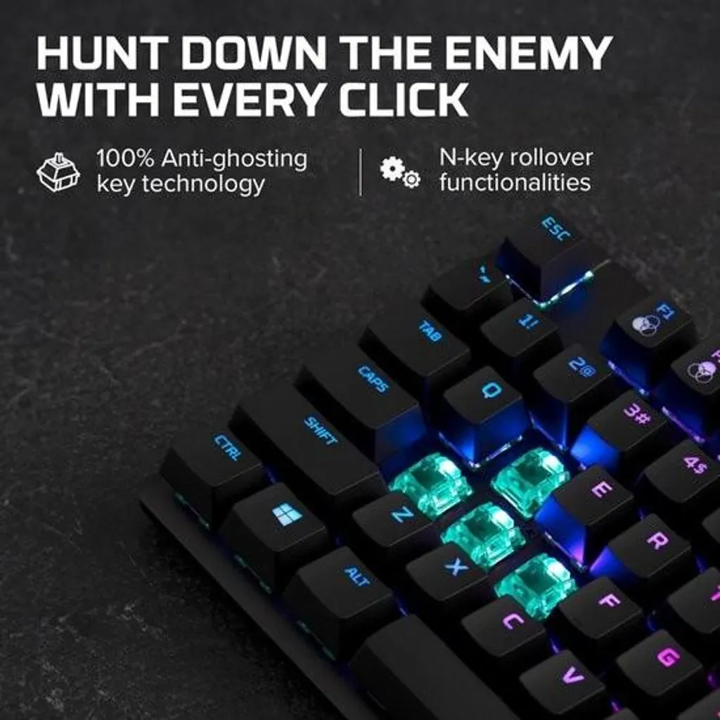 Clavier Gamer Ergonomique LED - Clavier Mécanique QWERTY pour PC Gamer