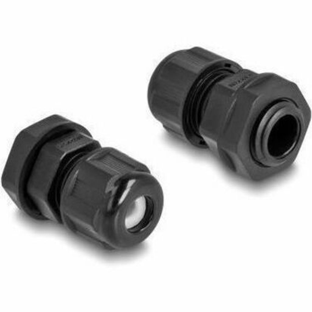 DELOCK EX-Kabelverschraubung M12 schwarz 2 Stück