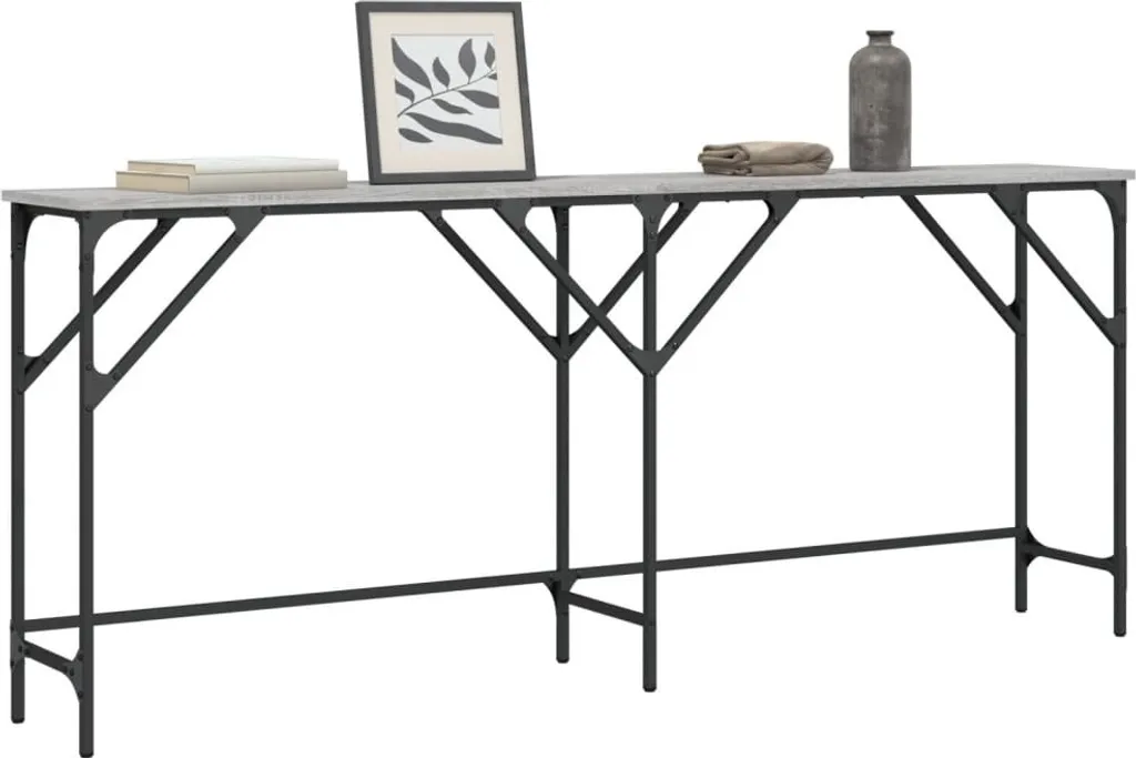 Consolle Lunga 180cm Grigio Sonoma - Arredo Design Slim Salvaspazio