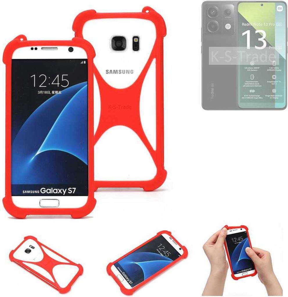 K-S-Trade Handy-Hülle kompatibel mit Xiaomi Redmi Note 13 Pro 5G Schutz-Hülle Bumper Silikon Schutz Hülle Cover Case Silikoncase Silikonbumper TPU
