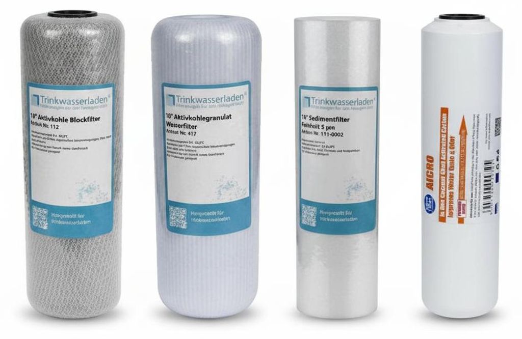 Filter Set 10' 4-teilig Ersatzfilter Umkehrosmose Anlage RO Produktbild 