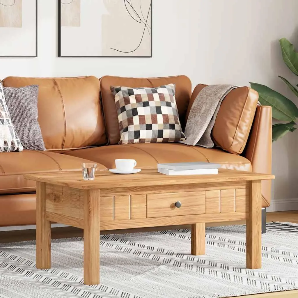 Table Basse Durable en Bois Massif Anti-Rayures 100x60 cm Pin Panama
