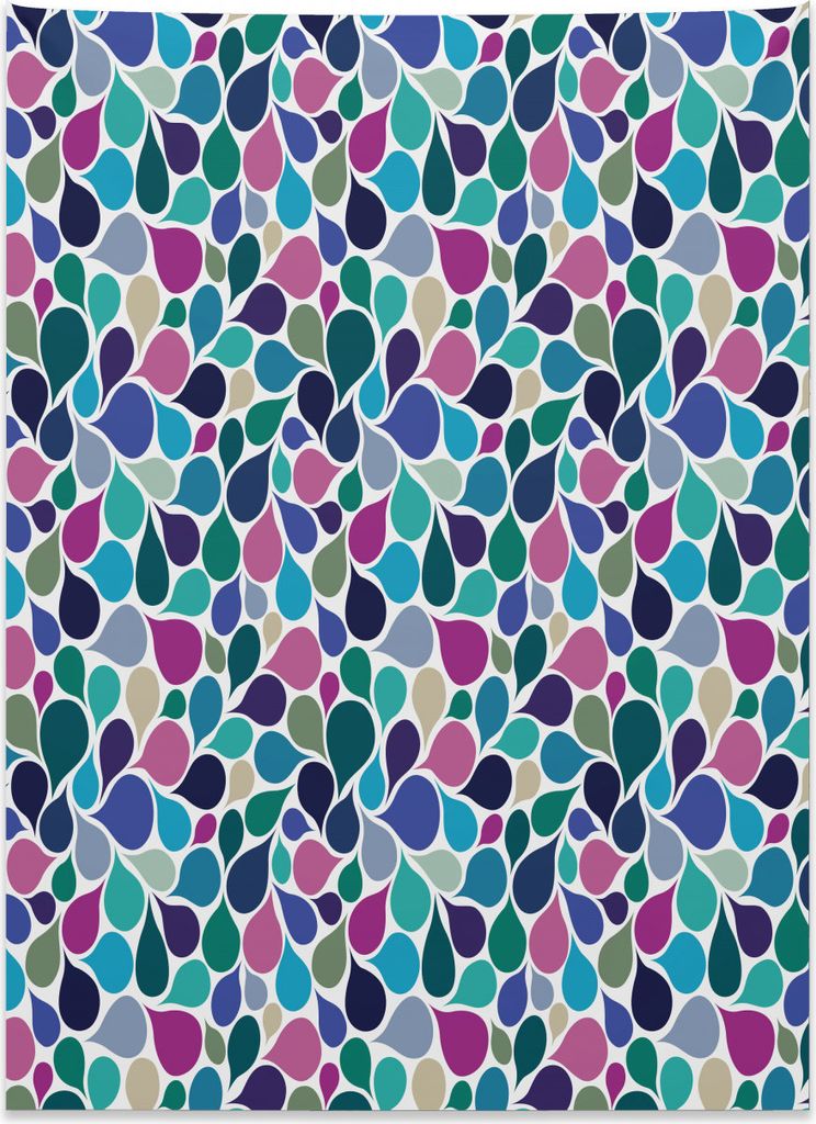 Abakuhaus Abstrakt Wandteppich, Bunte Regentropfen aus Weiches Mikrofaser Stoff Kein Verblassen Klare Farben Waschbar, 110 x 150 cm, Mehrfarbig