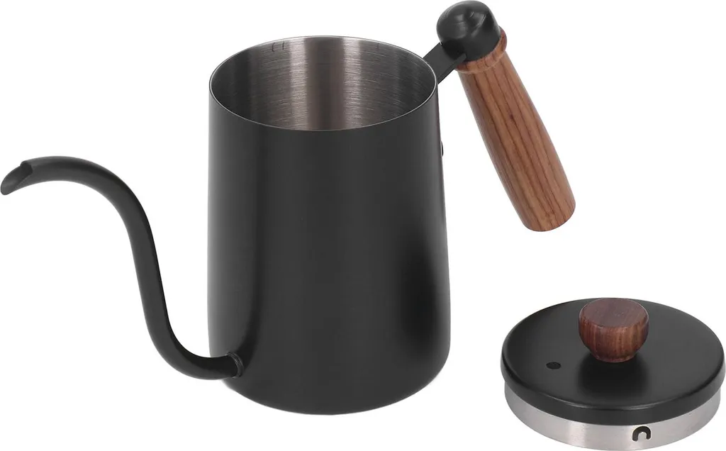 Bouilloire à café pour over 600ml 20oz avec bec col de cygne et bois