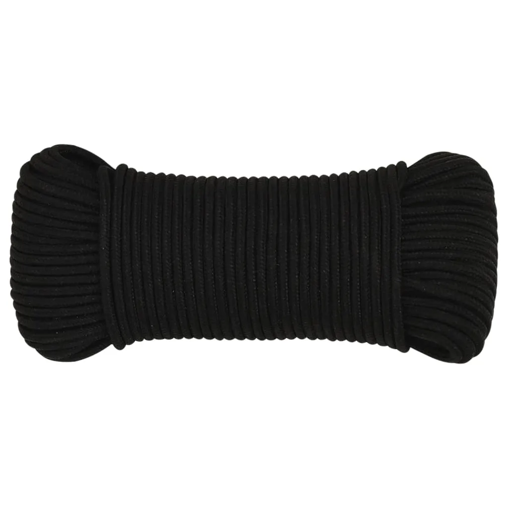 Cordage de sécurité 5 mm pour travaux et chantiers 250 m polyester noir