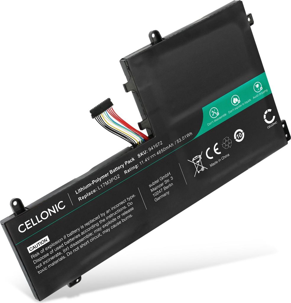 CELLONIC 1x Akku für Notebook Kompatibel mit Lenovo Legion Y530-15ICH, Legion Y7000, , L17M3PG2 - (4650mAh, 11.4V)