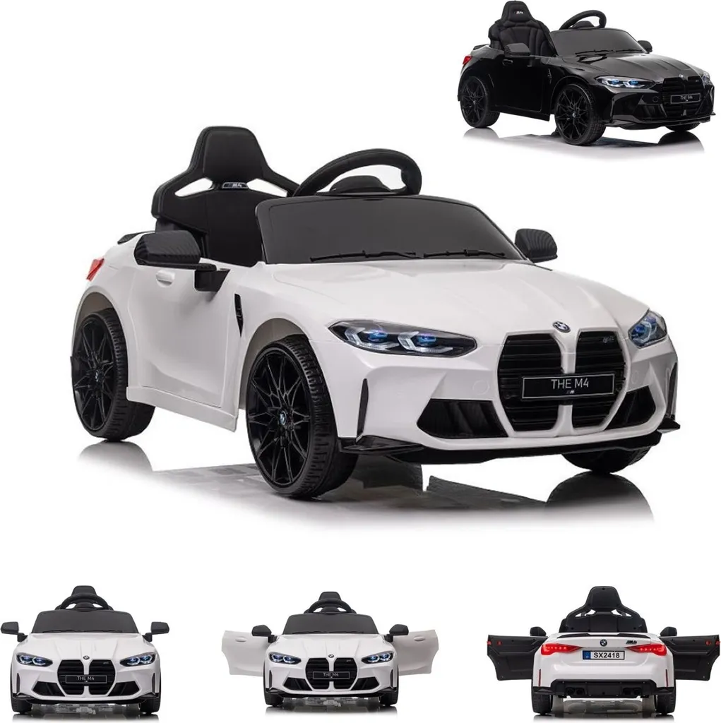 BMW M4 enfant 12V sans bruit : pneus EVA confortables et double motorisation