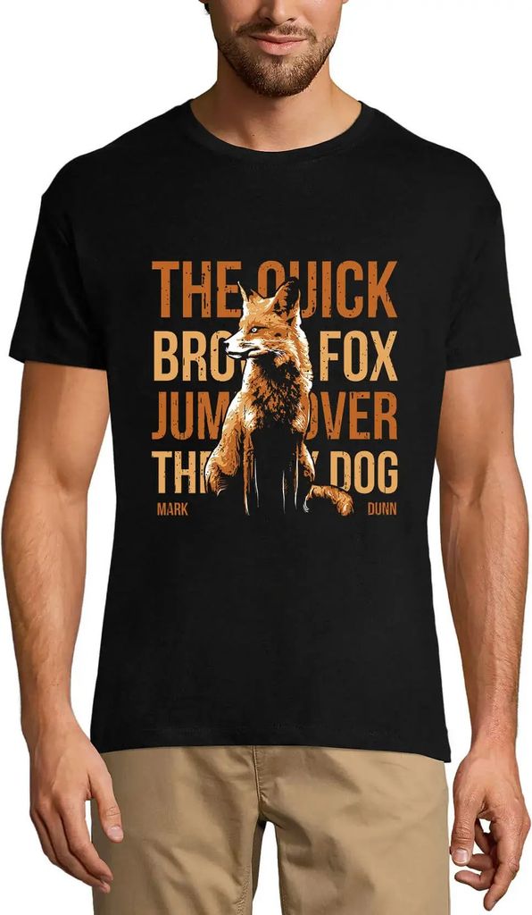Herren Grafik T-Shirt Der schnelle braune Fuchs – The Quick Brown Fox – Öko-Verantwortlich Vintage Jahrgang Kurzarm Lustige Druck Geburtstag G...