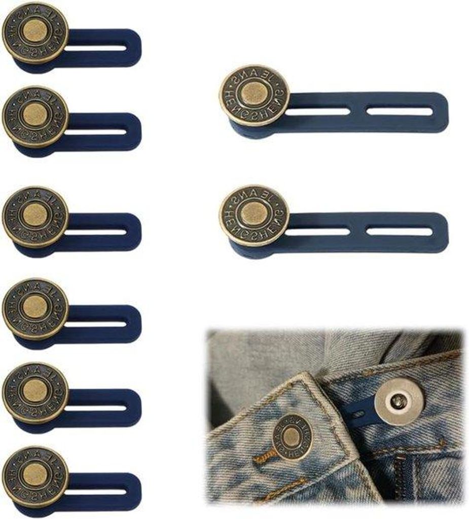 Jeans-Extender-Set, 8-teilig, verstelbare Knöpfe, elastische Krägen, für Männer und Frauen