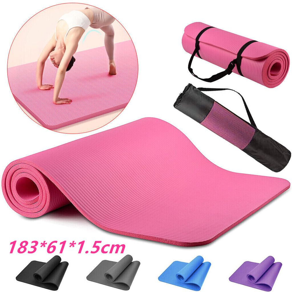 REXOO Yogamatte 183x61cm - Inklusive Tragegurt Für Fitness & Pilates