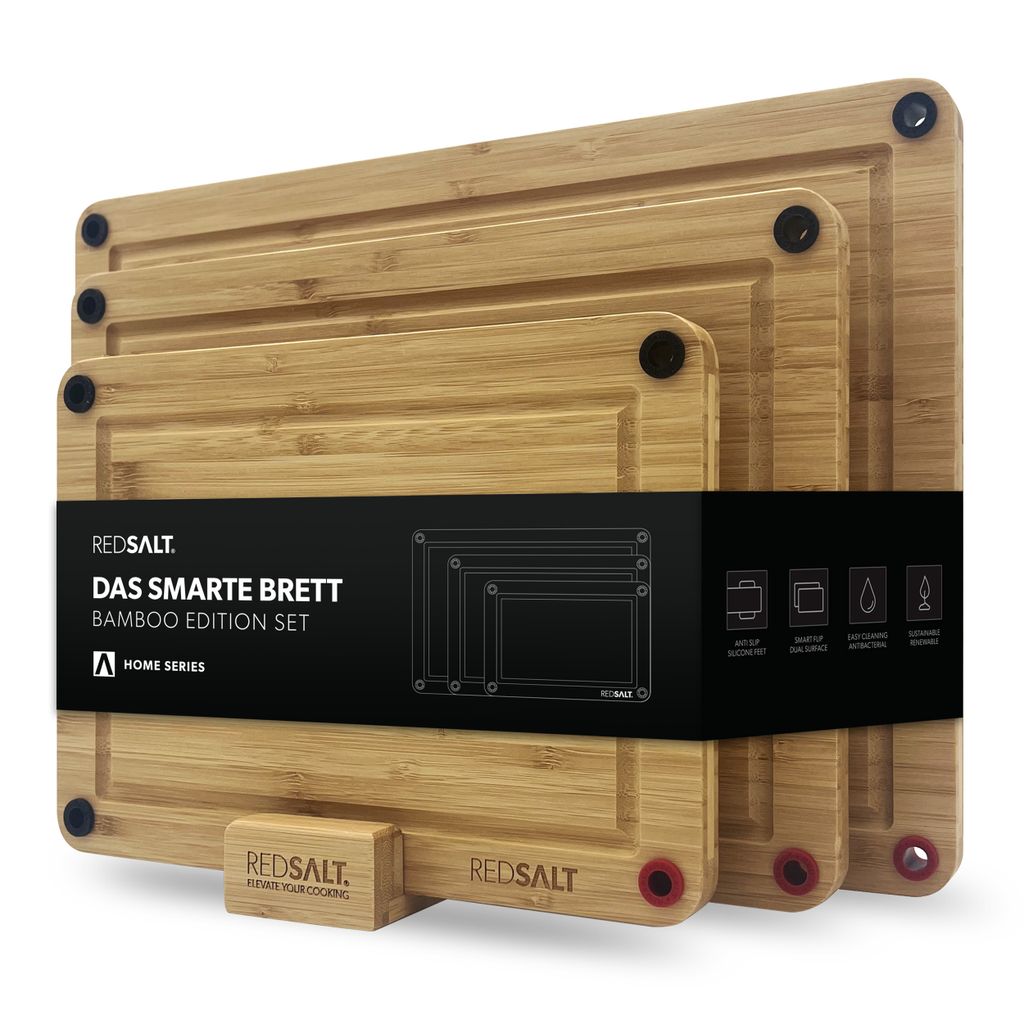 Titel: REDSALT® innovatives Bambus Schneidebrett 3er Set Produktbild 